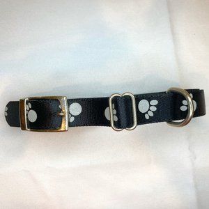 NEW 1" Wide, Black/Silver Reflective Paw Collar